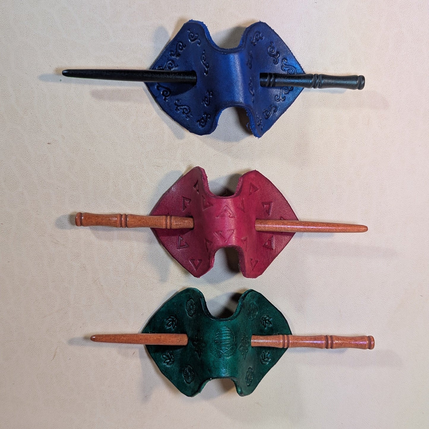 Barrettes pour cheveux en cuir